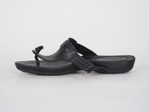 Womens Timberland EK 8108R Black Leather Sliders Casual Summer Thong Flip Flops