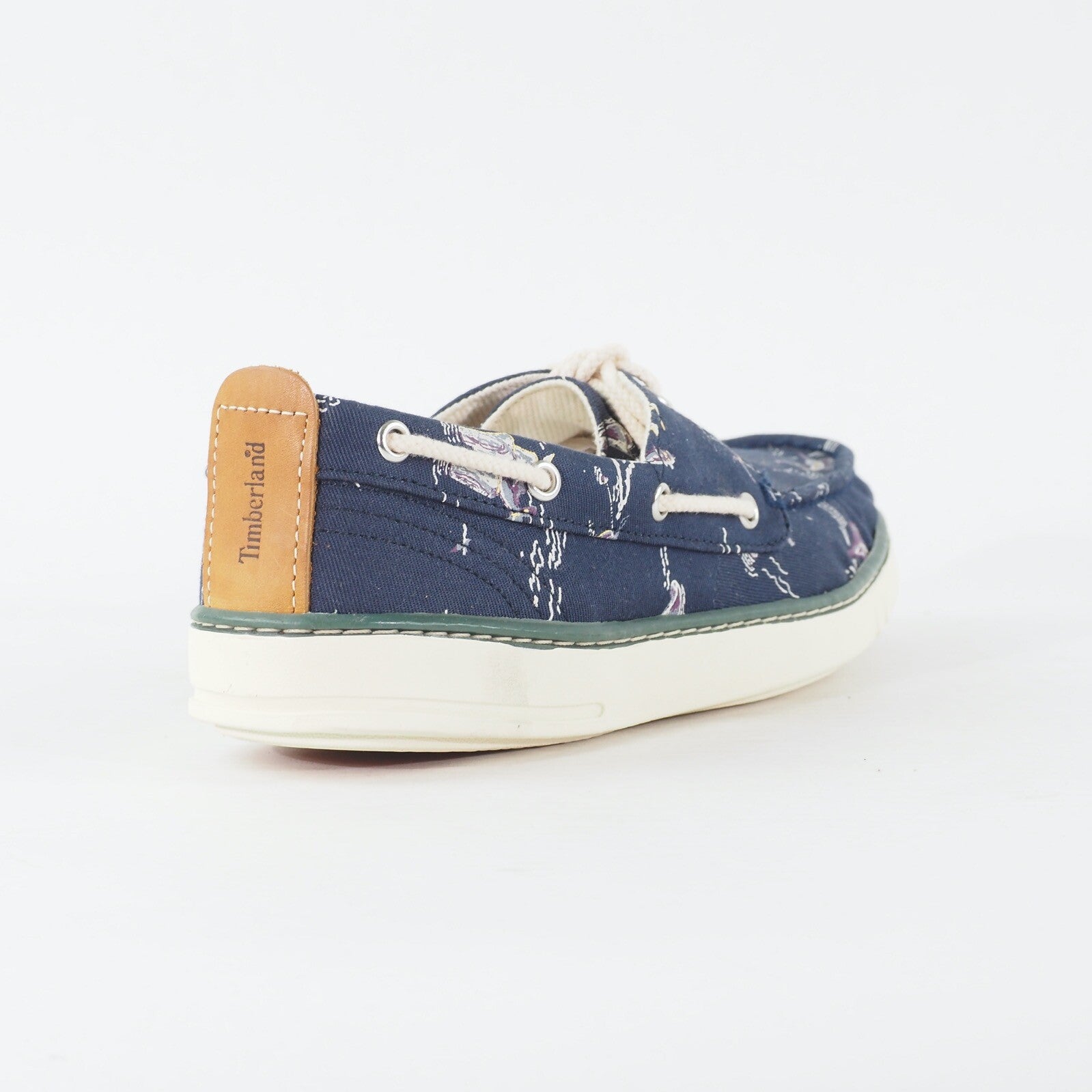 Mens Timberland Hookset Handcrafted 2 Eye A17PI Navy Canvas Lace Up Boat Shoes