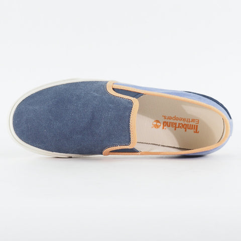 Mens Timberland Hookset Wash 9118B Light Blue Navy Canvas Slip On Casual Shoes