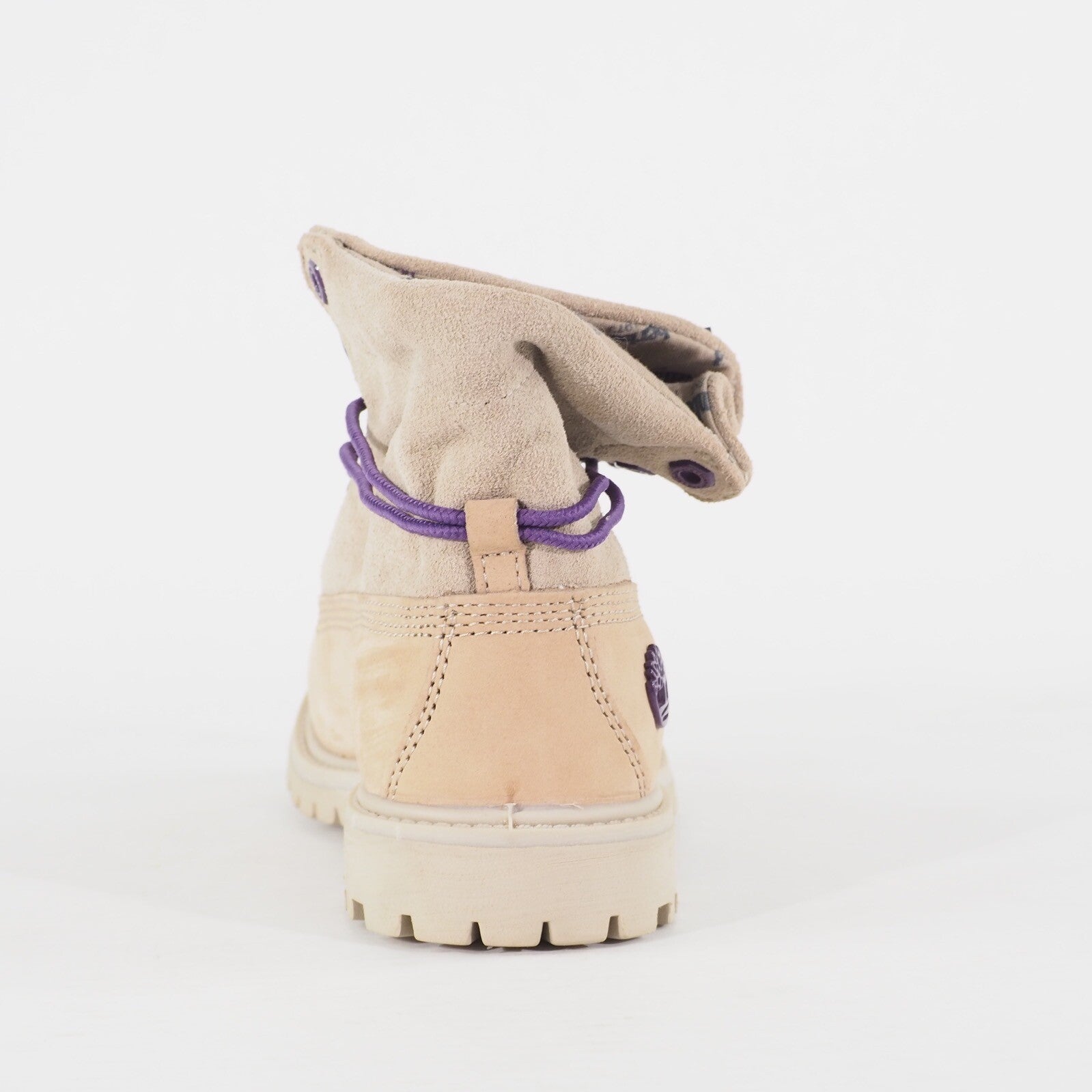 Womens Timberland Roll Top A21UK Beige Leather Lace Up Casual Walking Boots