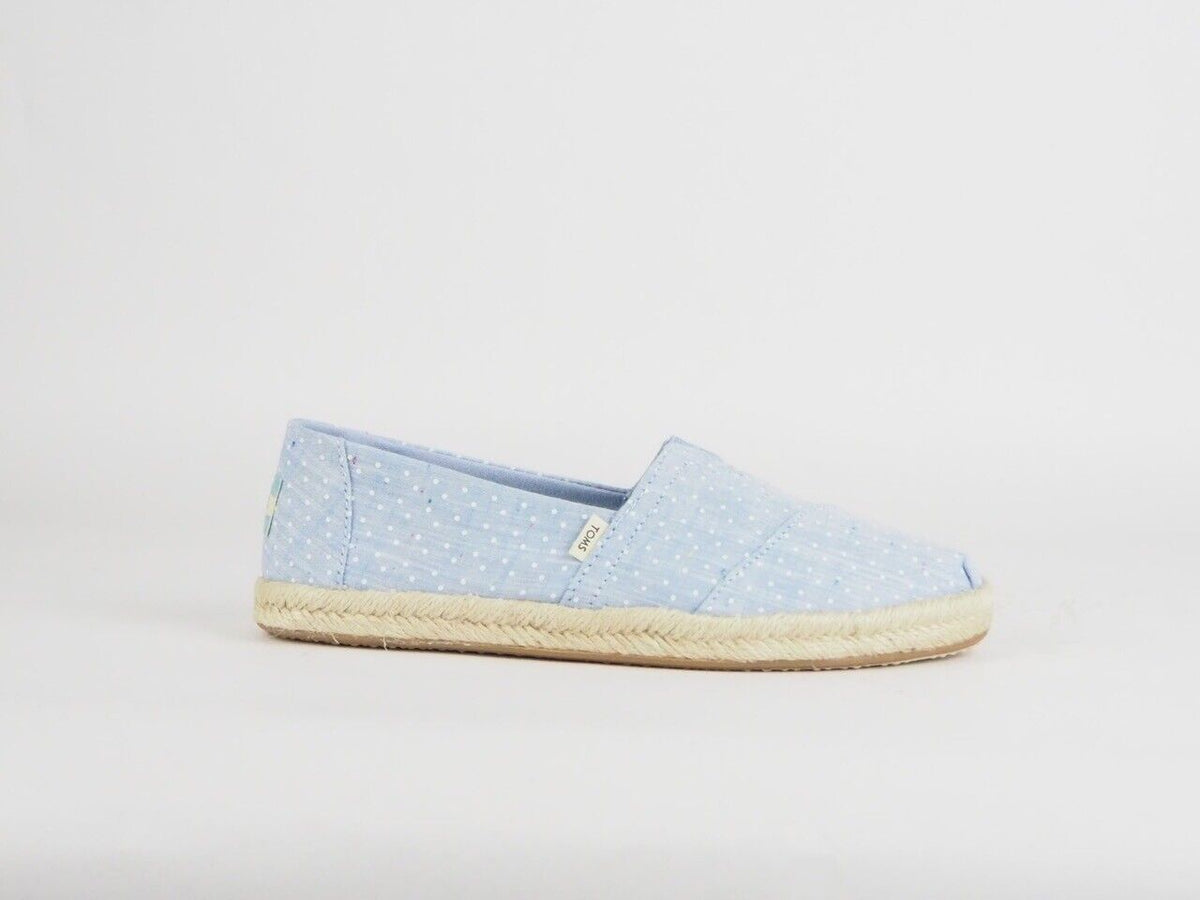 Womens Toms Classic Blue White Dot Flats Slip On Casual Summer Ladies Trainers