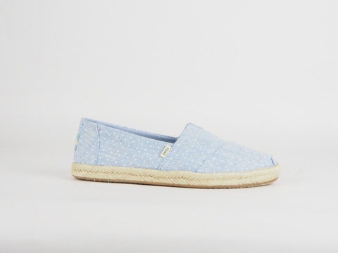 Womens Toms Classic Blue White Dot Flats Slip On Casual Summer Ladies Trainers