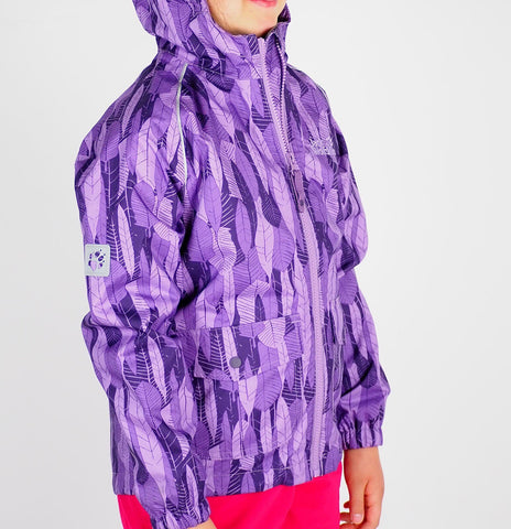 Girls Jack Wolfskin Conkers 1603602 Wisteria All Over Print Waterproof Jacket