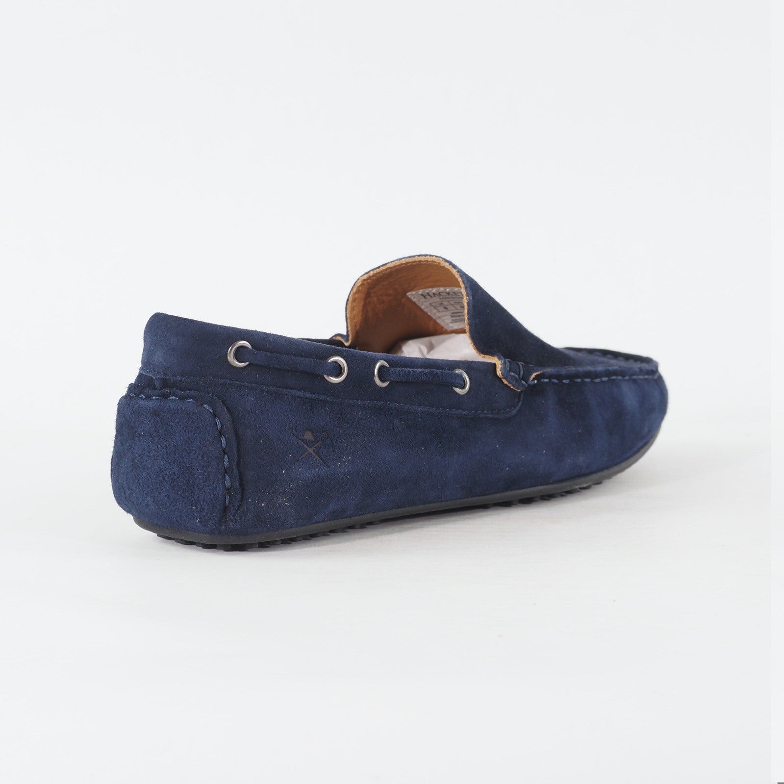 Mens Hackett London HMS20690 595 Soft Driver Navy Leather Slip On Casual Shoes