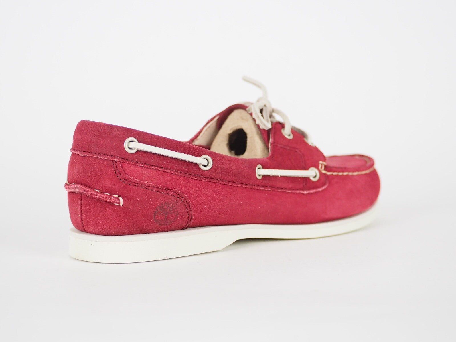 Womens Timberland EK Classic 8359A Burgundy Leather 2 Eye Casual Boat Shoes