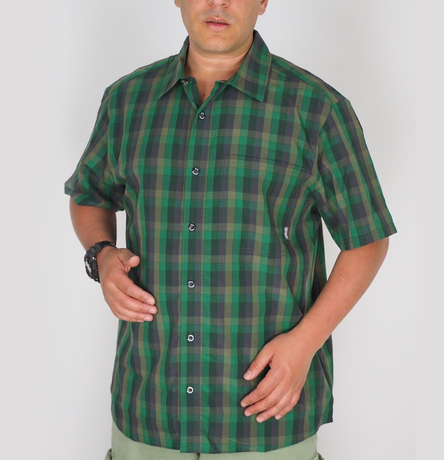 Mens Jack Wolfskin 5007861 Spruce Checks Short Sleeved Shirt 