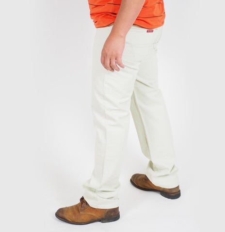 Mens The Original Ben Sherman JM001OM Cream Relaxed Fit Casual Cotton Trousers