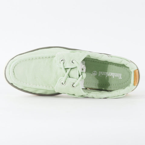 Mens Timberland Hookset A15HI Smoke Green Canvas Lace Up Casual Boat Shoes