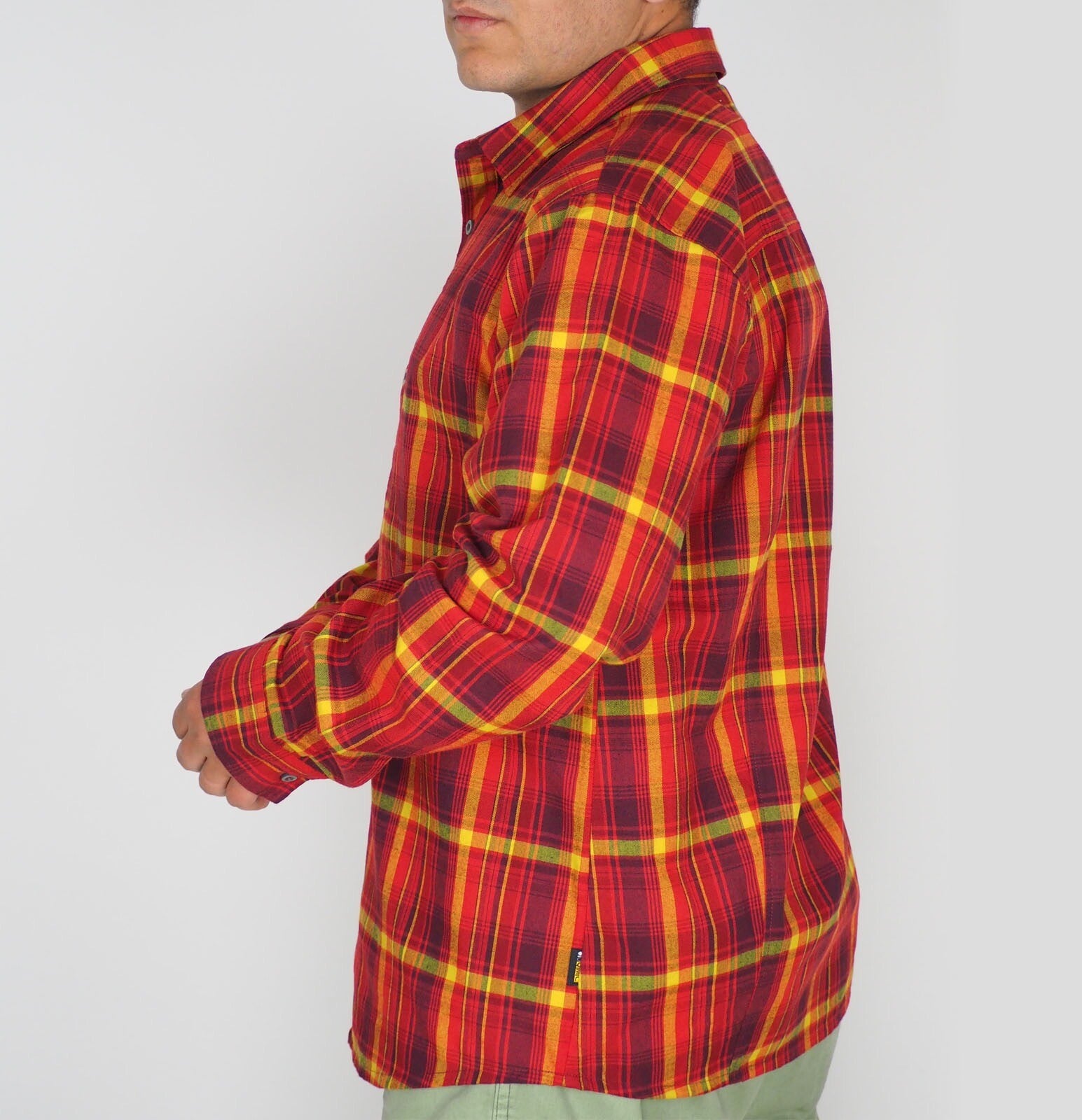 Mens Jack Wolfskin Maitland II 1401861 Dried Tomato Checks Long Sleeved Shirt 
