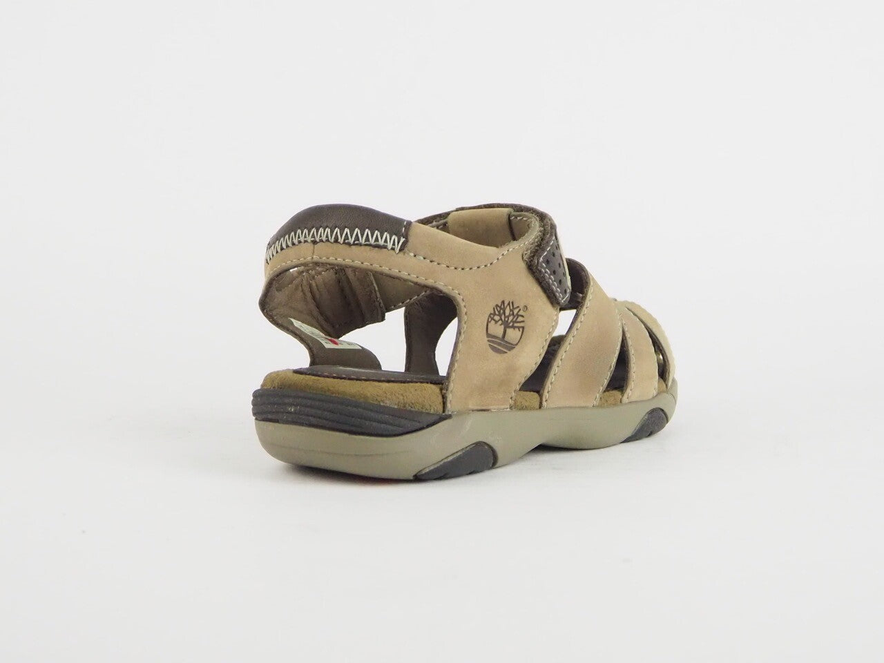 Juniors Timberland Oyster River 80983 Beige Leather Touch Fasten Casual Sandals