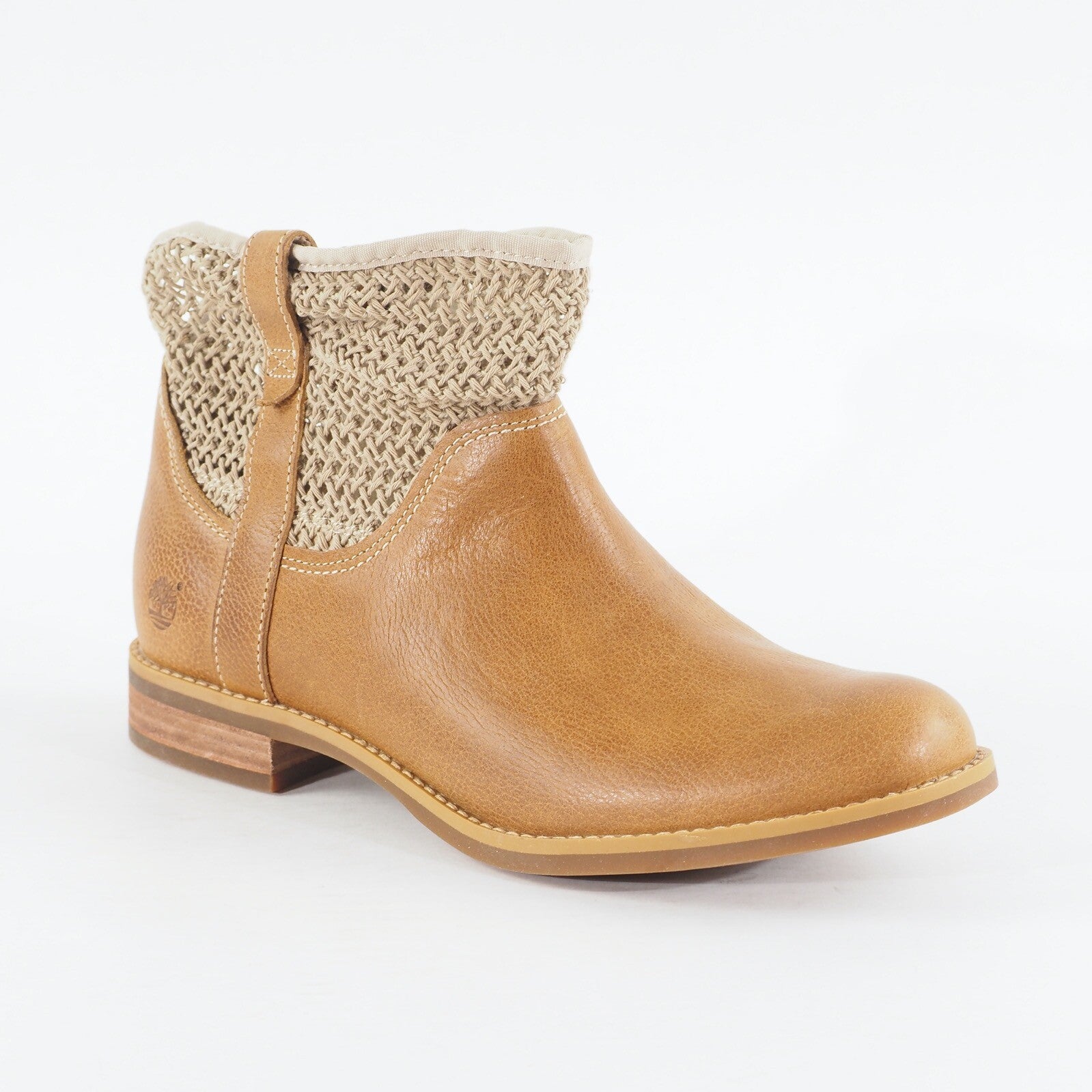 Womens Timberland Savin Hill A14HY Medium Light Brown Leather Ankle Casual Boots