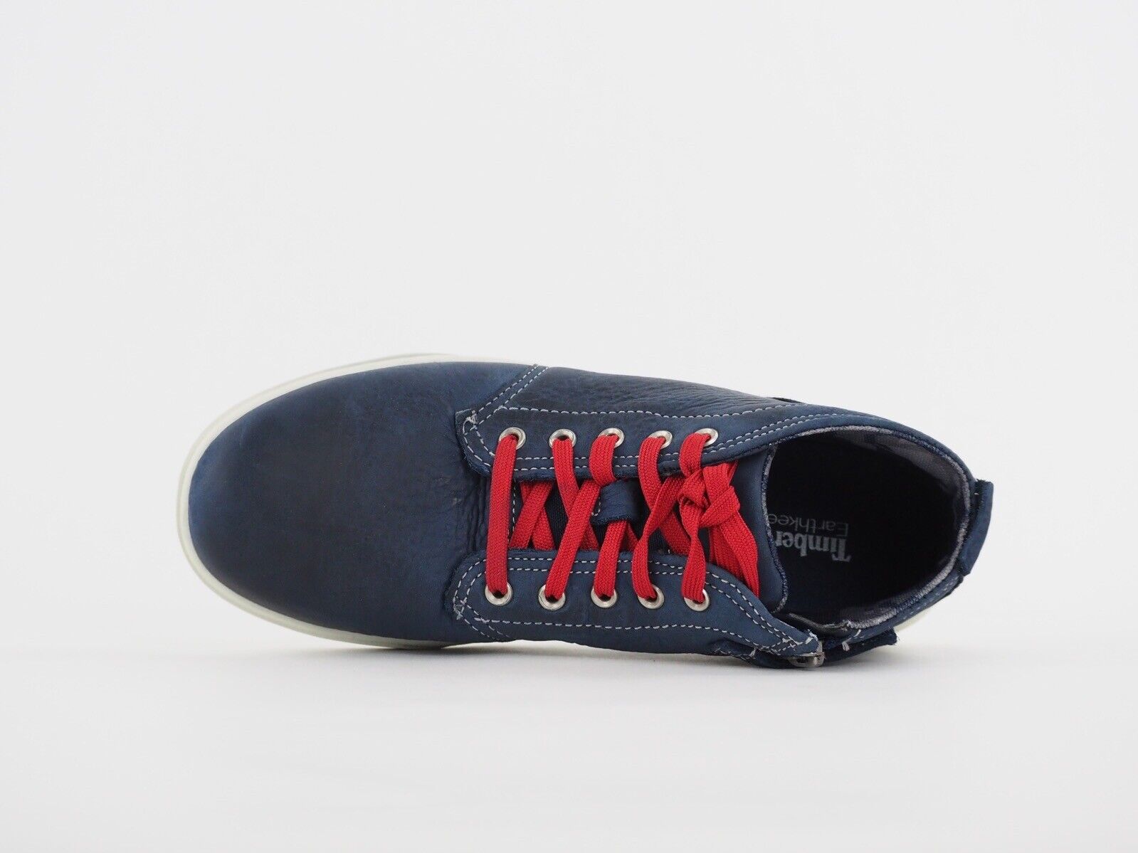 Juniors Boys Timberland Groveton 3291A Navy Leather Side Zip Shoes Chukka Boots