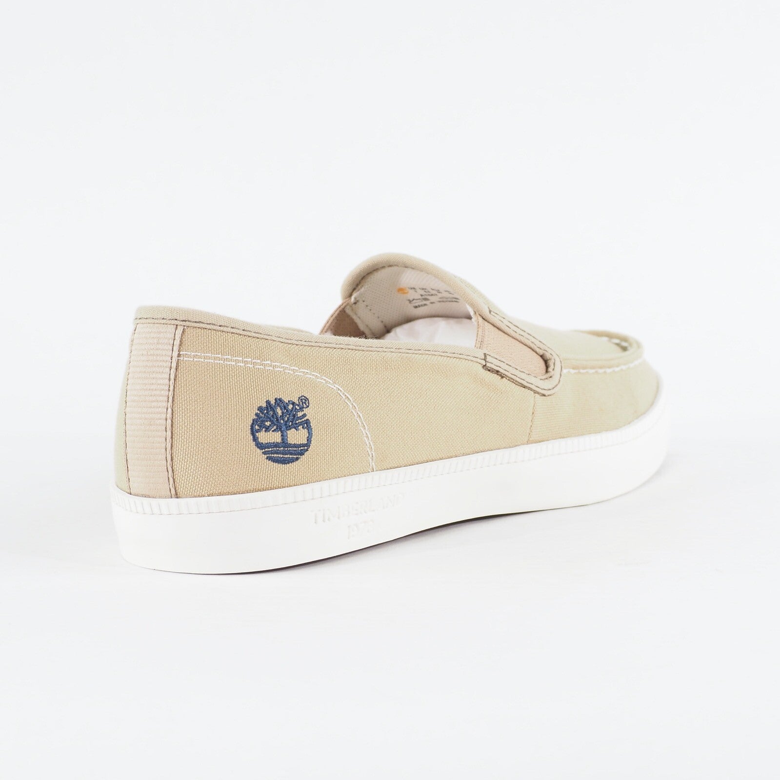 Mens Timberland Newport Bay A1567 Beige Canvas Slip On Casual Shoes