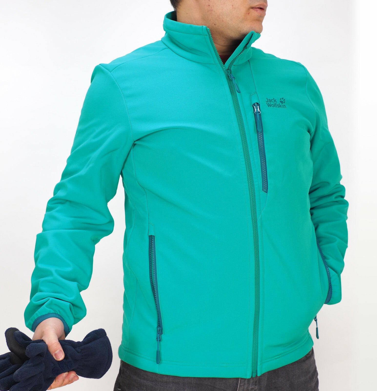 Mens Jack Wolfskin Whirlwind 1305801 Light Spruce Light Wind Resistant Jacket