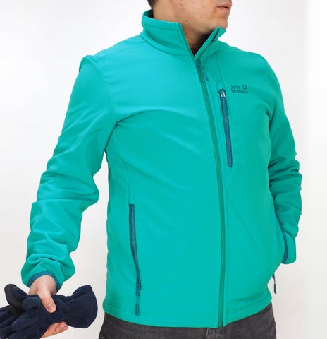 Mens Jack Wolfskin Whirlwind 1305801 Light Spruce Light Wind Resistant Jacket