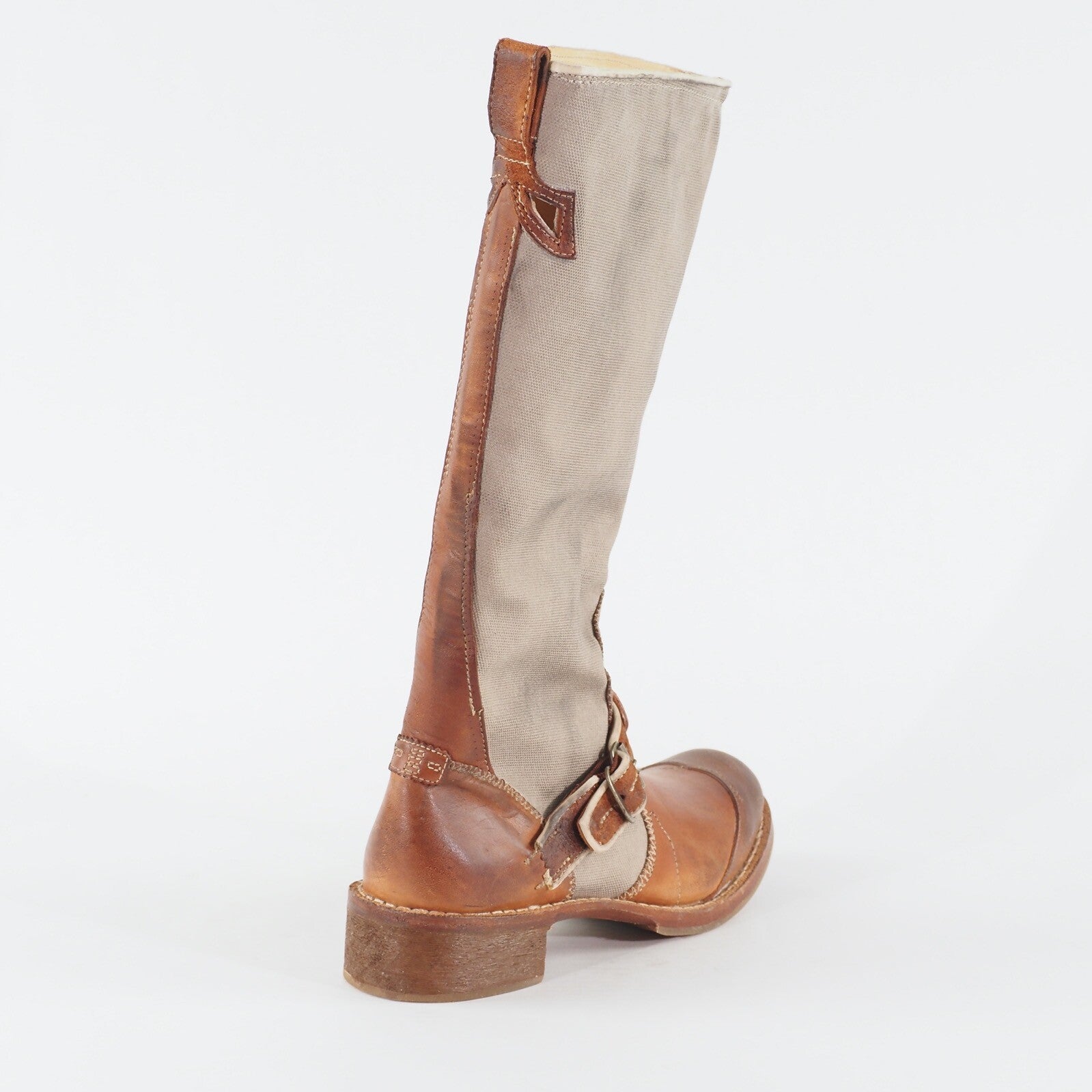 Womens Timberland Lucille 67622 Tan Leather Pull On Casual Tall Ladies Boots