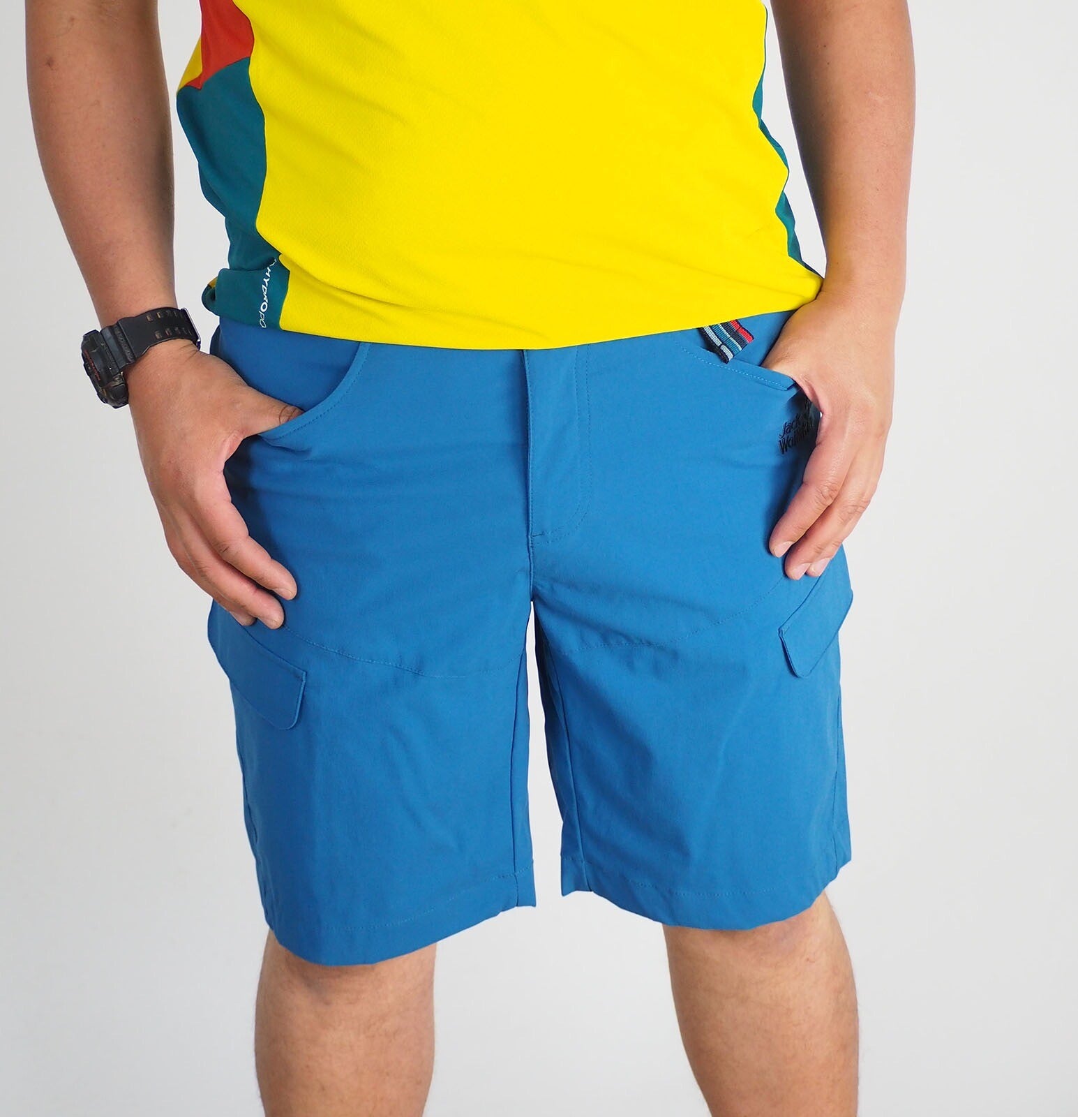 Mens Jack Wolfskin SOF 5006191 Moroccan Blue Comfort Fit Hiking Summer Shorts