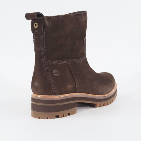 Womens Timberland Courmayeur Brown Leather Zip Side Warm Faux fur In Boots
