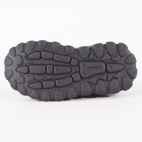 Boys Clarks Tyrex Ride Black Leather Double Strap School Walking Kids Shoes