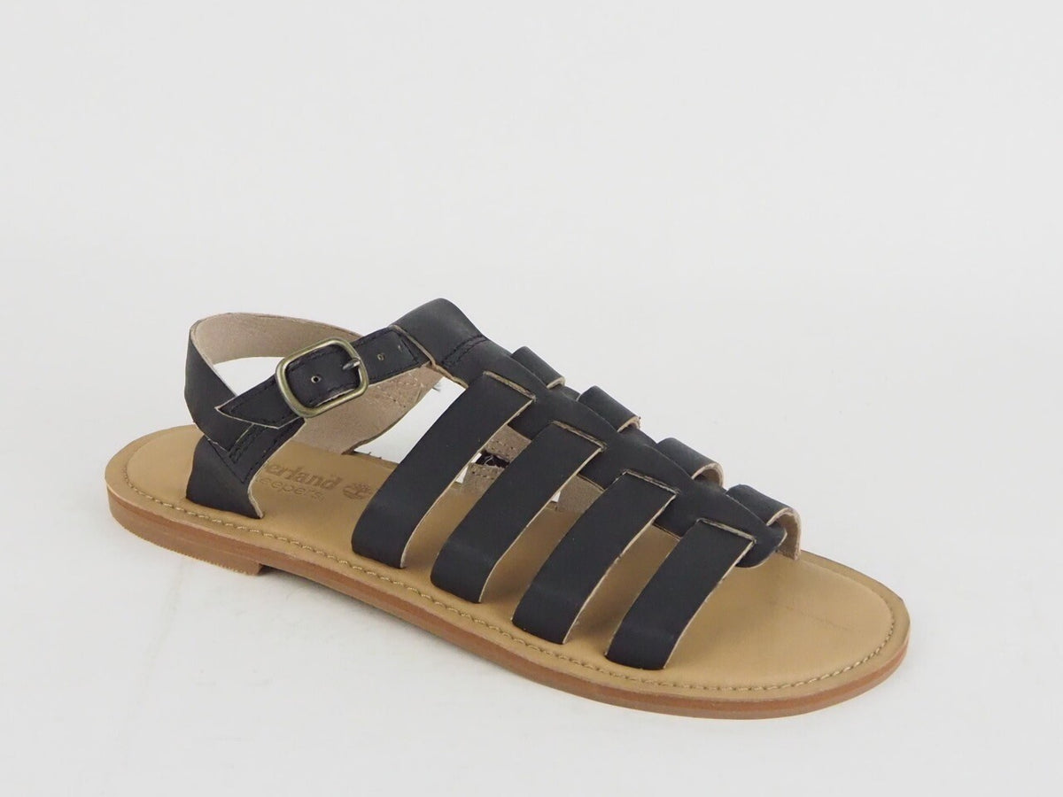 Womens Timberland Ek Sheafe Fisherman 8165B Black Leather Buckle Sandals