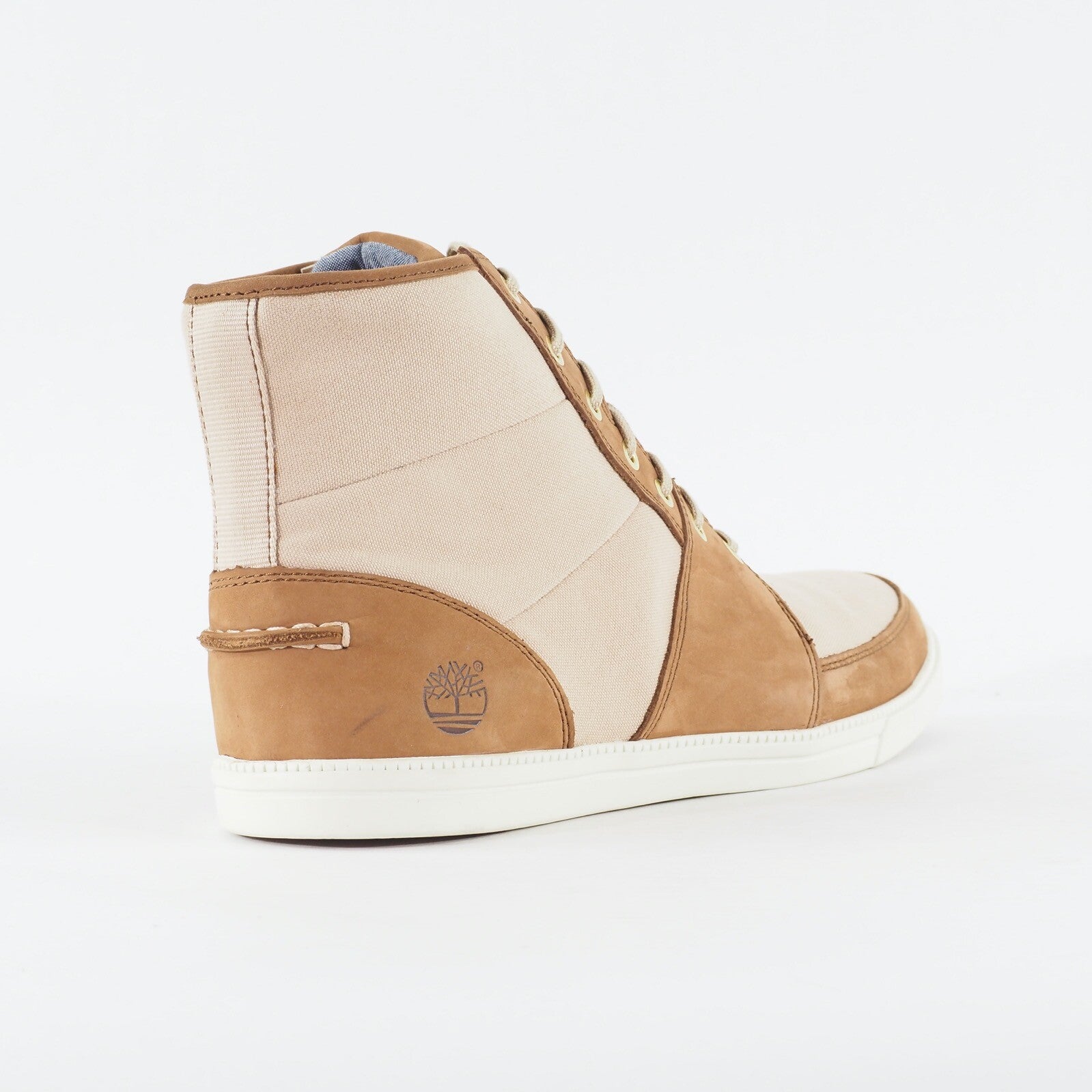 Mens Timberland EK Newmark 6722R Light Brown Canvas Leather Lace Casual Boots