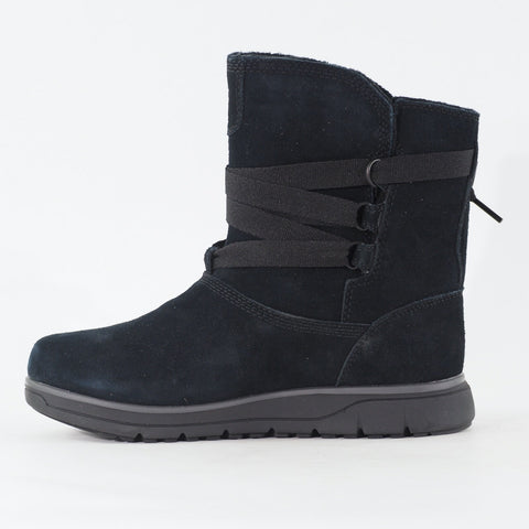 Womens Timberland Leighland Primaloft A18YO Black Leather Pull On Casual Boots