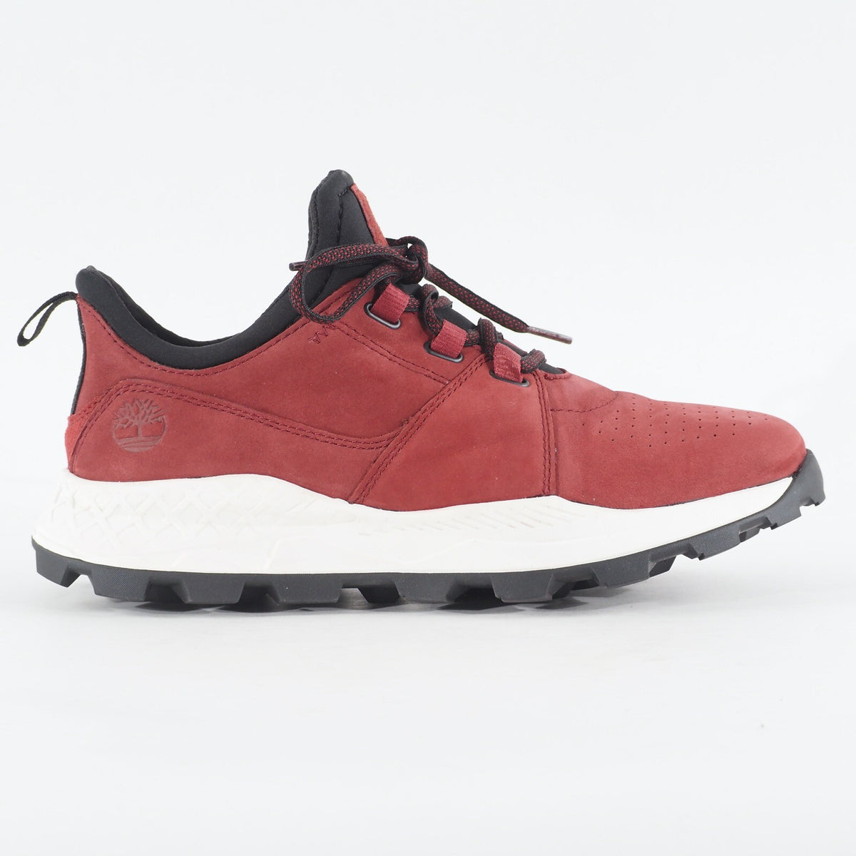 Mens Timberland Brooklyn Oxford A223P Dark Red Nubuck Leather Casual Trainers