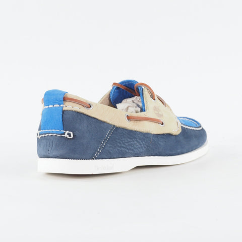 Mens Timberland Classic Hert 2 Eye 6936A Tan / Navy / Blue Leather Boat Shoes