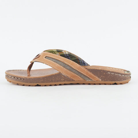 Mens Timberland EK Rugesc 5125R Tan Leather Slip On Thong Casual Summer Sandal