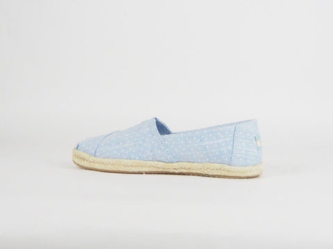 Womens Toms Classic Blue White Dot Flats Slip On Casual Summer Ladies Trainers