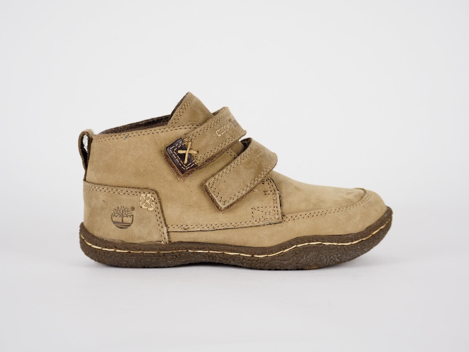 Boys Timberland Grifton Hill 27876 Beige Leather Strapped Ankle Boots