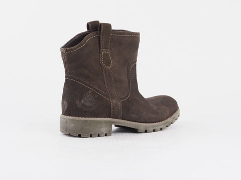Womens Timberland Earthkeepers 3267R Dark Brown Leather Casual Pull On Boots