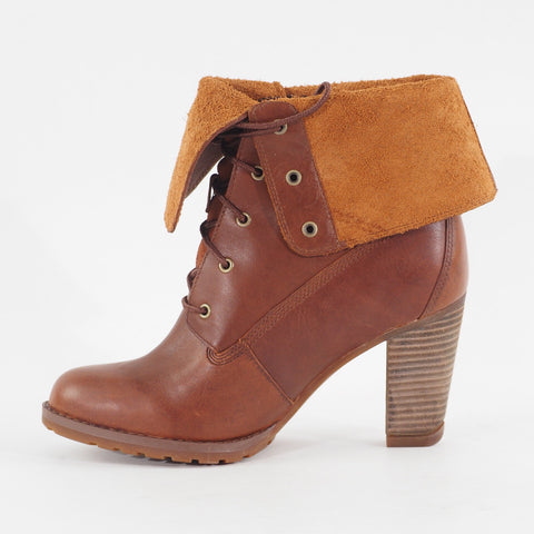 Womens Timberland Stratham Heights 8621A Tan Waterproof Leather Folded Boots