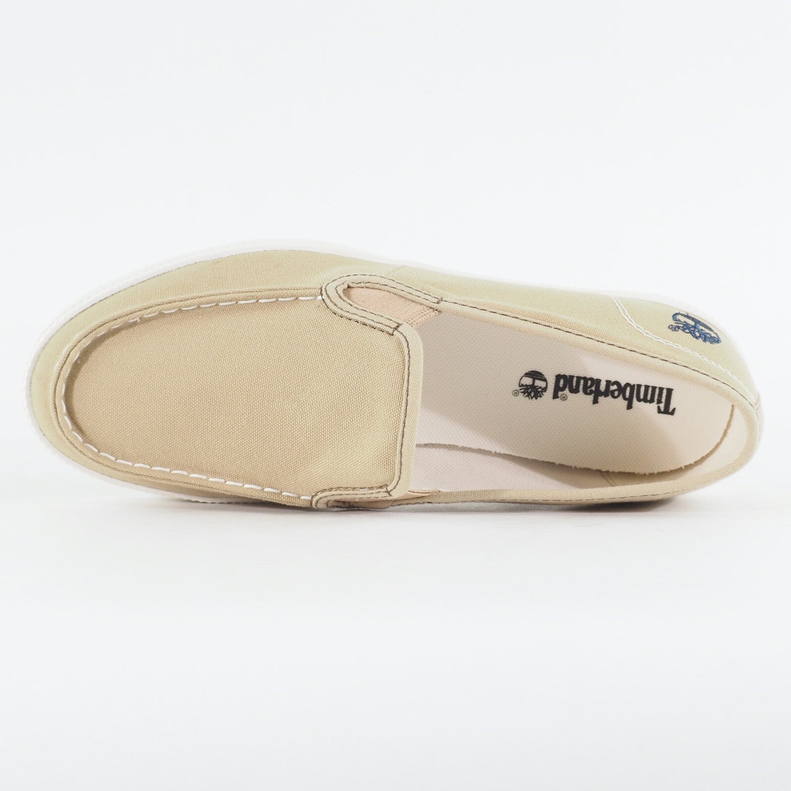 Mens Timberland Newport Bay A1567 Beige Canvas Slip On Casual Shoes