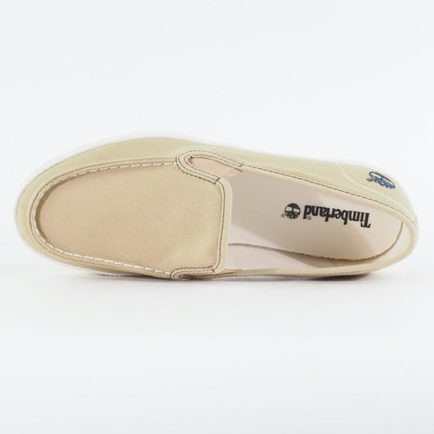 Mens Timberland Newport Bay A1567 Beige Canvas Slip On Casual Shoes