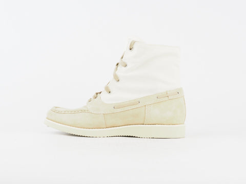 Womens Timberland Brattle Fold Down 26696 Beige Lace Up Leather Casual Boots