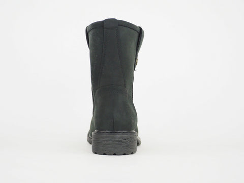 Womens Timberland Stoddard Ankle 8569A Black Leather Pull On Winter Boots