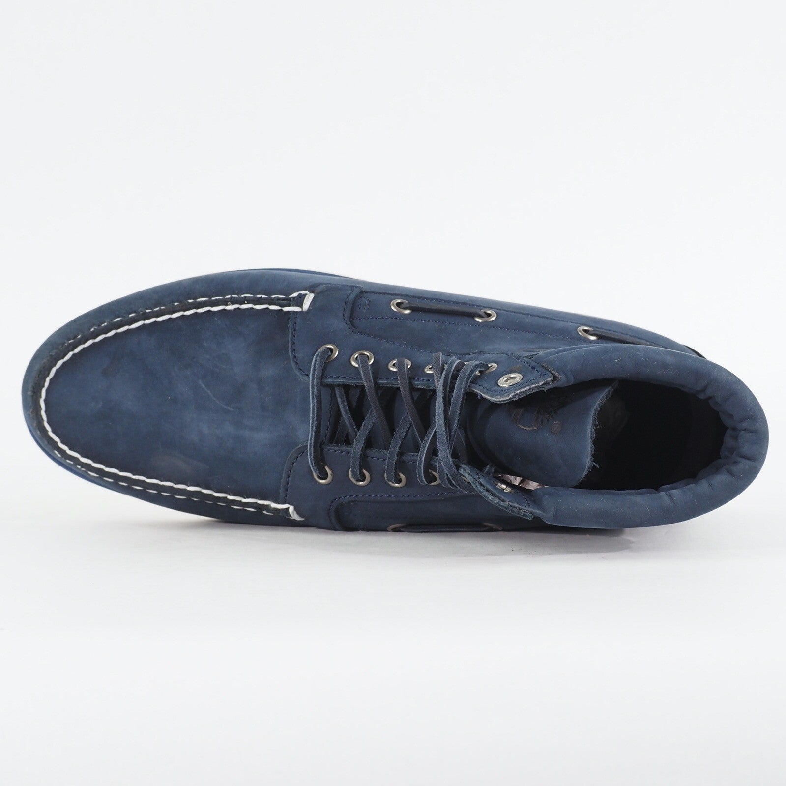 Mens Timberland 7 Eyed Chukka A13J4 Navy Blue Leather Lace Up Casual Boots