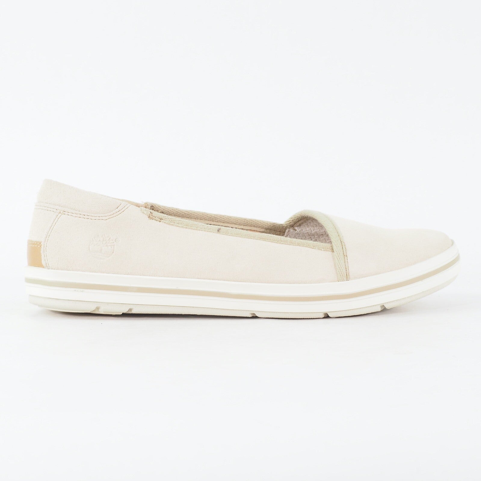 Womens Timberland EK Casco Bay 8312B Off White Leather Slip On Casual Shoes