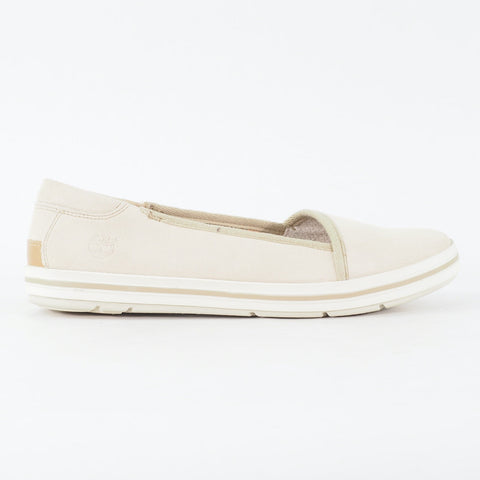 Womens Timberland EK Casco Bay 8312B Off White Leather Slip On Casual Shoes