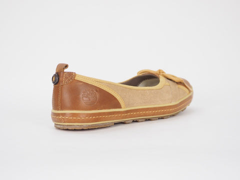 Womens Timberland Faulkner Ballerina 24697 Tan Leather Casual Shoes Ballet Flats