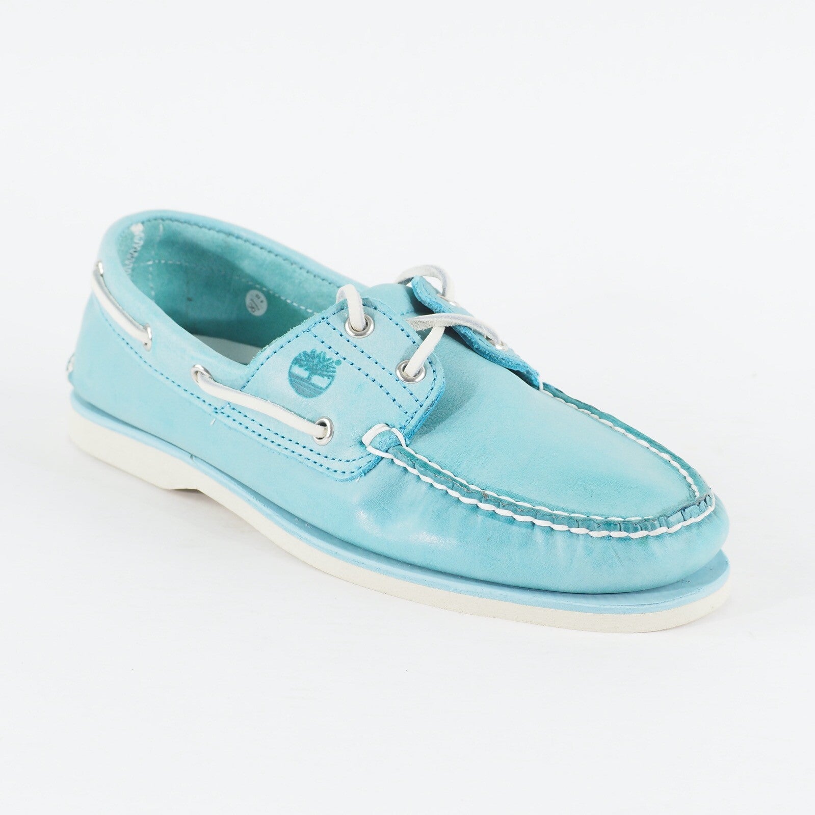 Mens Timberland Classic 2 Eyed A130B Blue Leather Lace Up Casual Boat Shoes