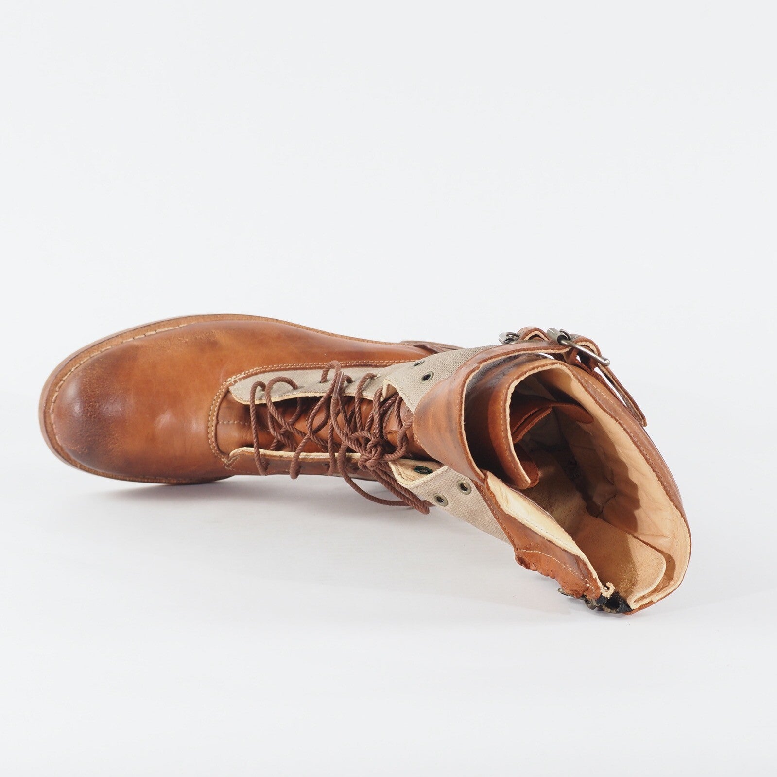 Womens Timberland Lucille Boot Company 67625 Tan Leather Casual Zip Side Boots