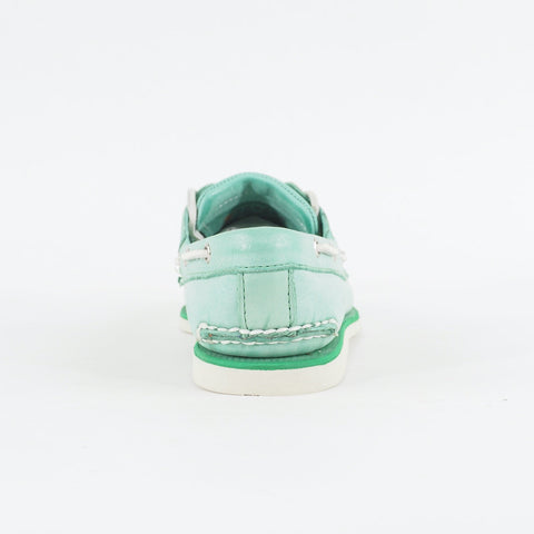 Mens Timberland Classic 2 Eyed A13NZ Mint Green Leather Laced Casual Boat Shoes