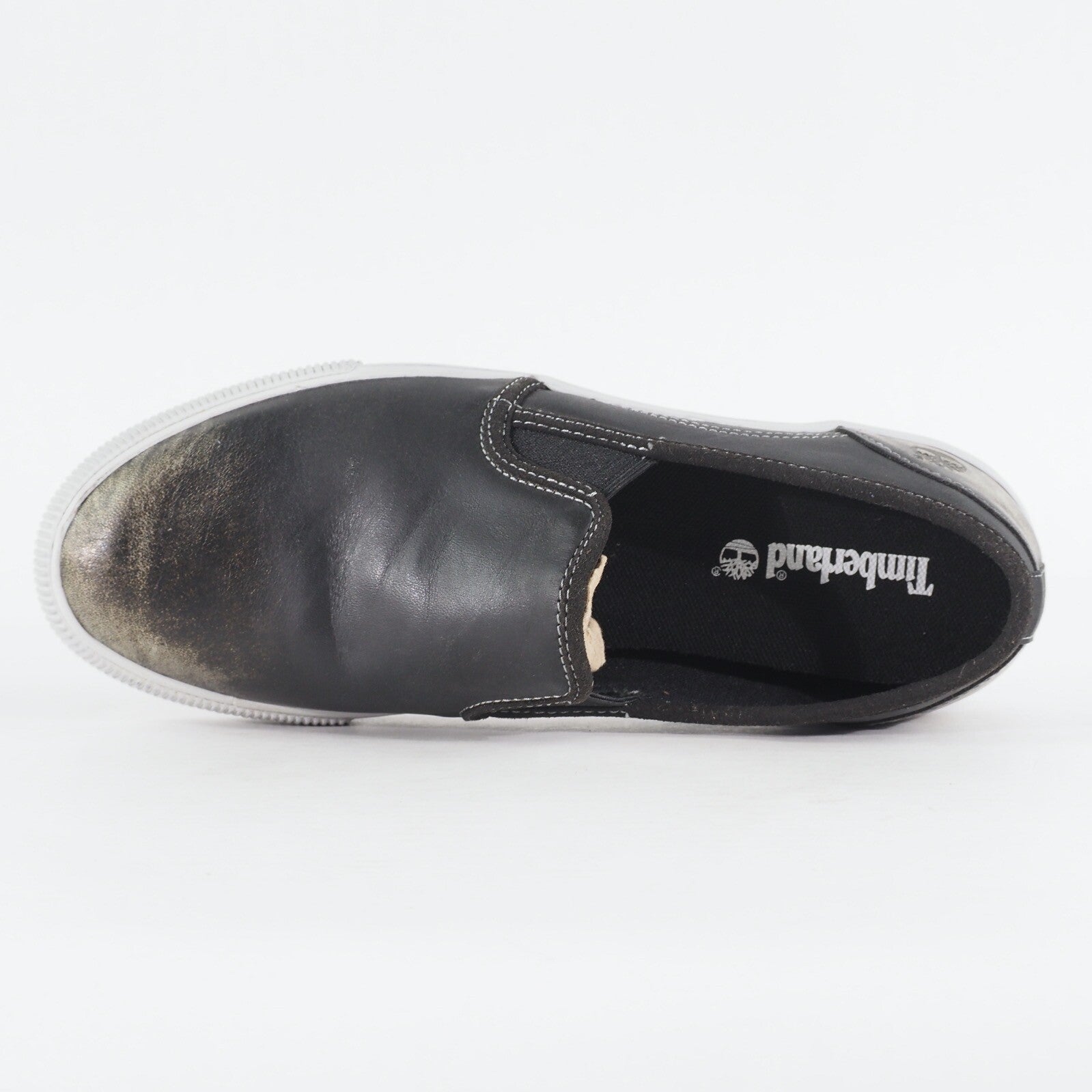 Mens Timberland Glastenbury A12OL Black Leather Slip On Casual Shoes