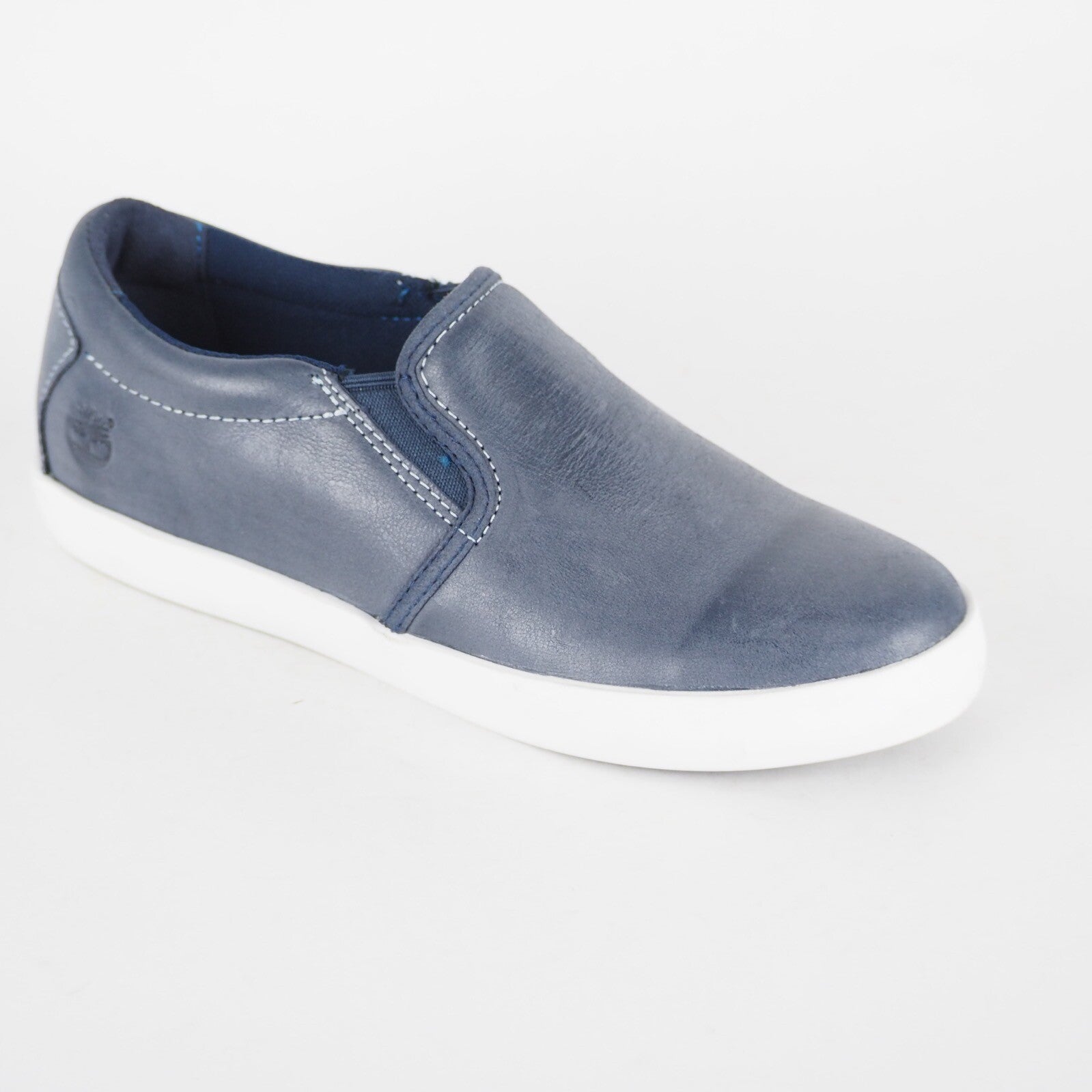 Womens Timberland Brattleboro A18SJ Navy Blue Leather Shoes Slip On Low Trainers