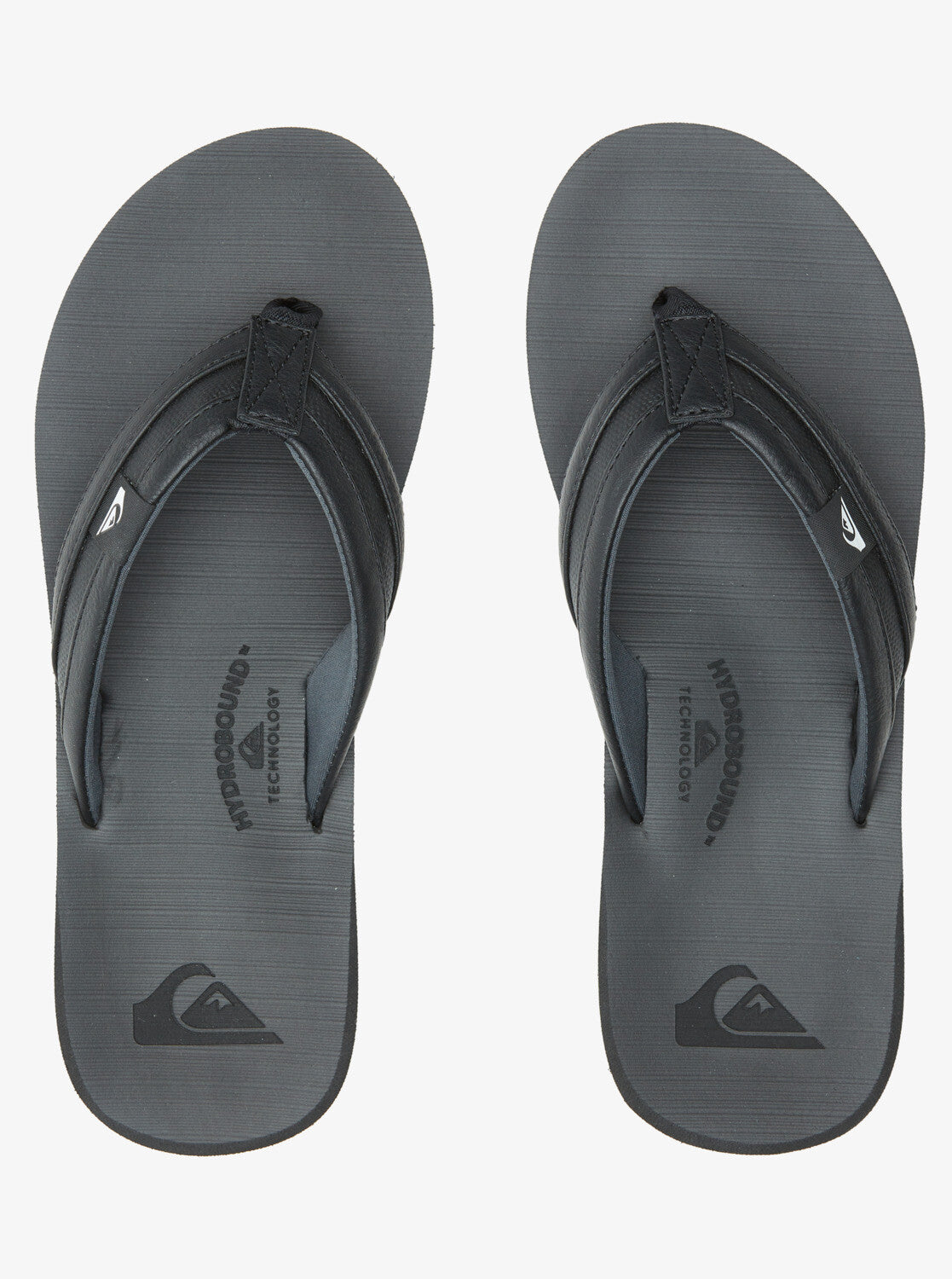 Mens Quiksilver Carver Squish Summer Outdoor Black Grey Flip Flop