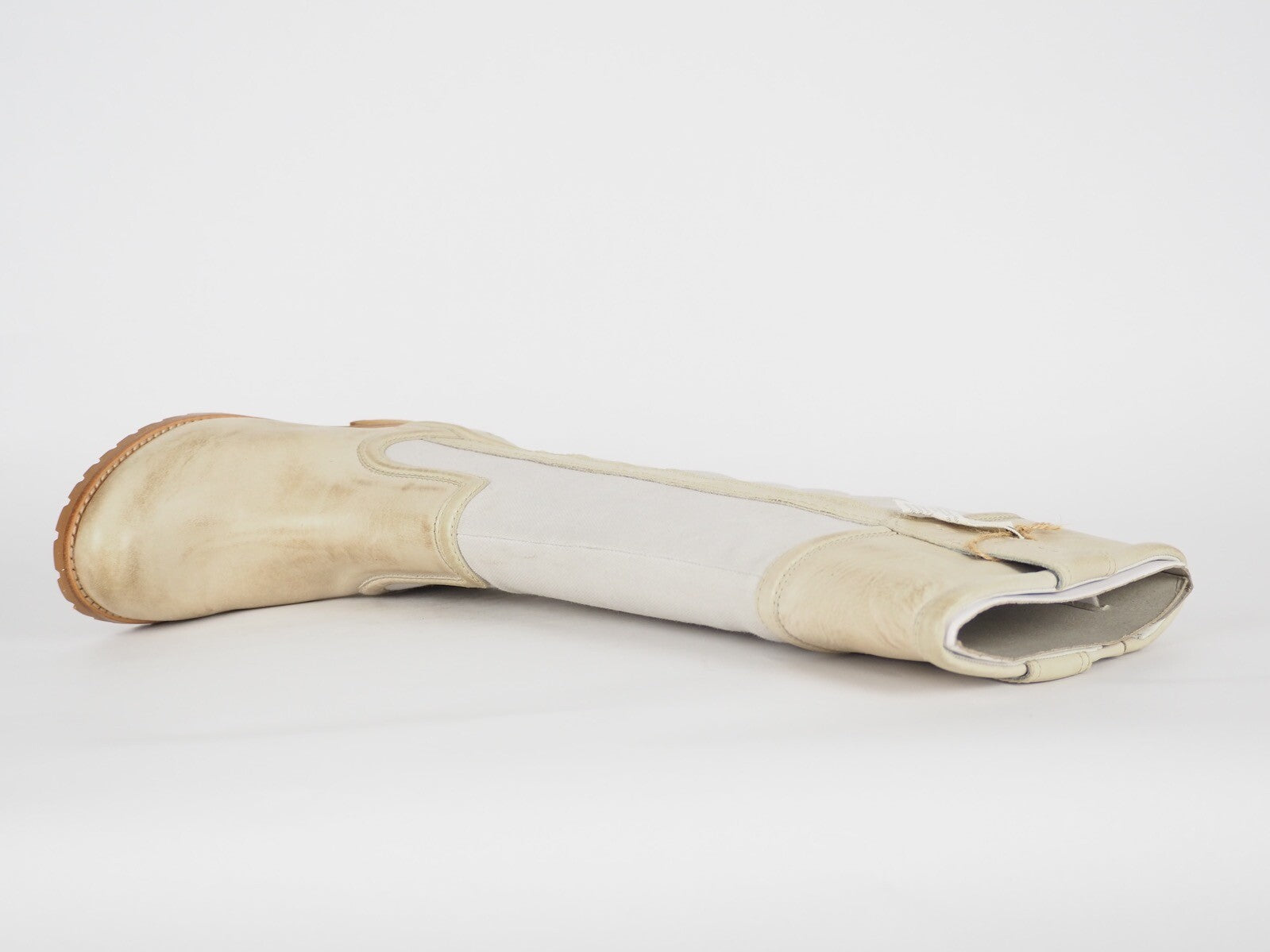 Womens Timberland Brogue Canvas 11621 Leather Fabric Pull On Tall Boots