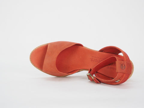 Womens Timberland Maeslin 8042R Red Leather Ankle Strap Platform Sandals UK 5