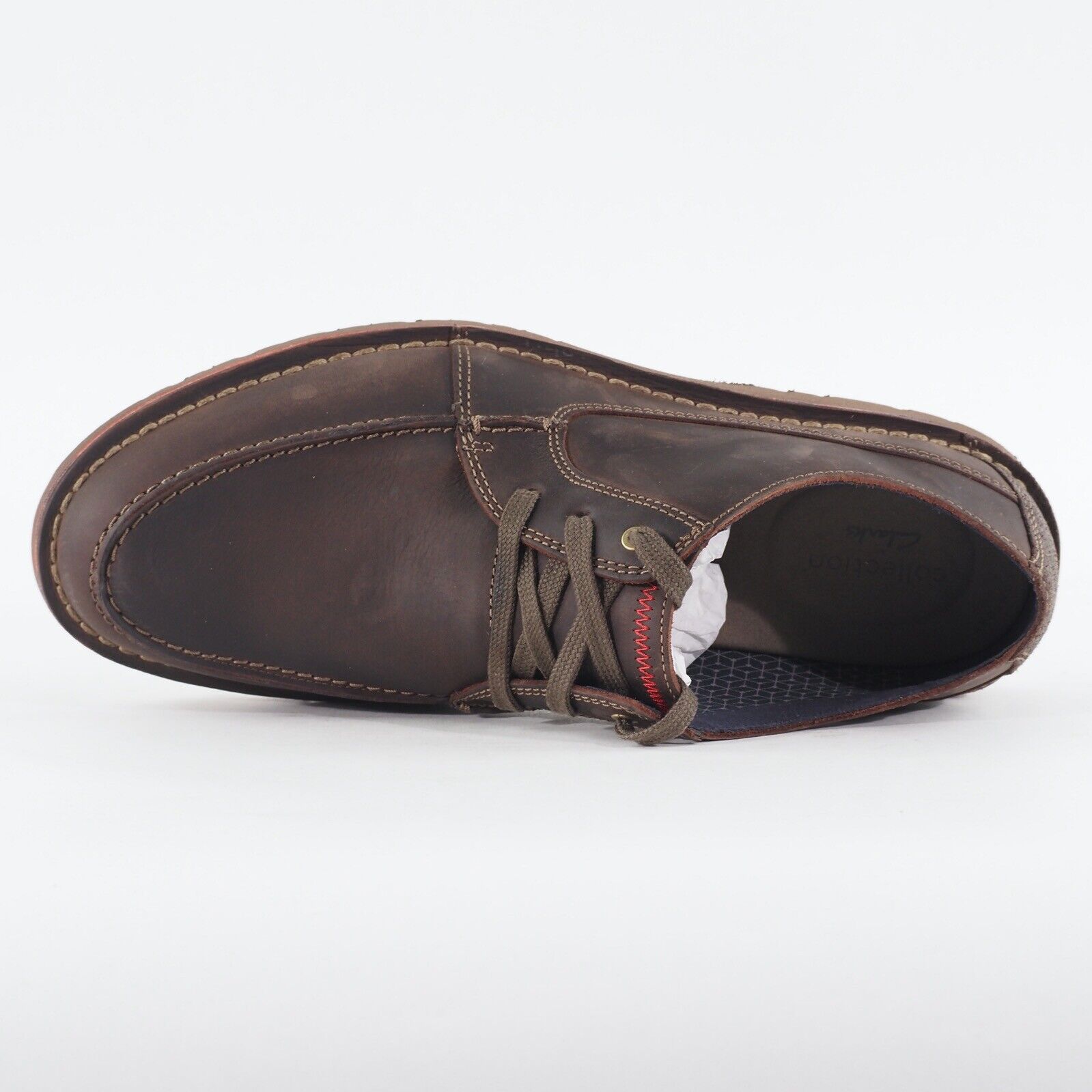 Mens Clarks Vargo Vibe Dark Brown Leather Lace Up Casual Light walking Shoes